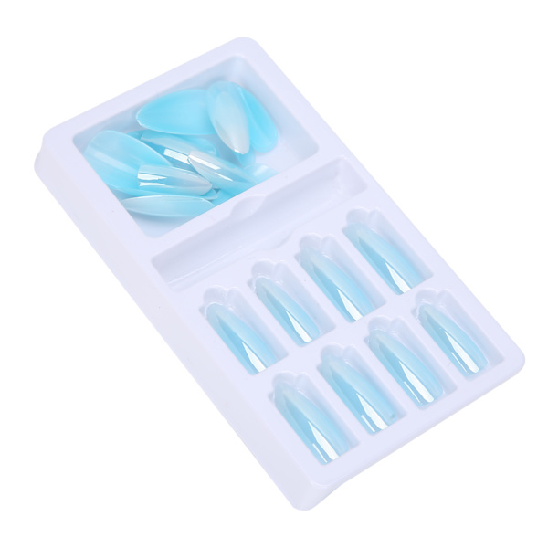 Gradient Pointed Fake Nails Tips Set Colored Full Cover False Nails with Nail FileF745-15