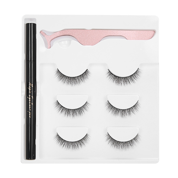 Itseliimautuva Eyeliner Vesi Nestemäinen Eyeliner Tekokarvat Pihdit Meikki Työkalu Sarja E40 Vihreä Laatikko