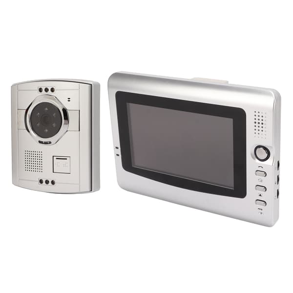 Farge Video Dørklokke Intercom System Kablet LCD-skjerm Infrarød Nattsyn Dørtelefon for Villa Hjem Innendørs Mottaker AC 100‑240V EU-plugg
