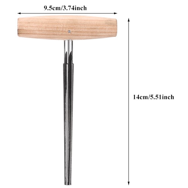 Nopea teräs Peg Hole Reamer puukahvalla Viulun korjausväline 3/4 4/4 (B)