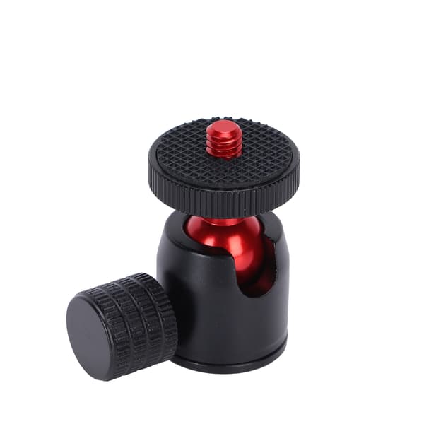 Mini Tripod Kuglehoved med 1/4 Tommer Skrue og Hotskoadapter til DSLR Kamera Ringlys Rød Kugle