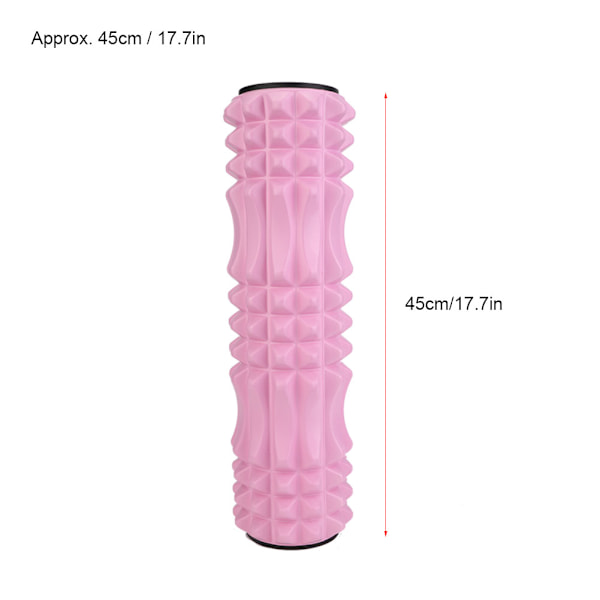 Hul yoga skumrulle muskel smertelindring træthed lindring fitness skum massage søjle (45cm pink)