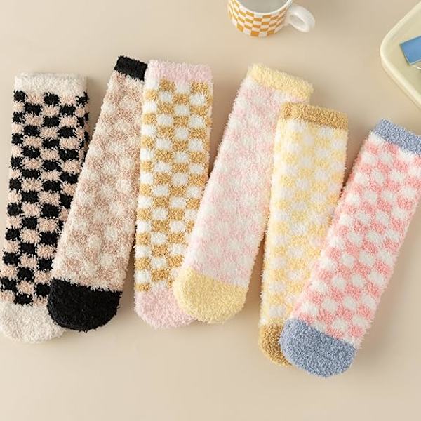 Naisten pörröiset sukat, lämpimät ja pörröiset, plushiset tossusukat, pehmeät ja mukavat talviset nukkumissukat