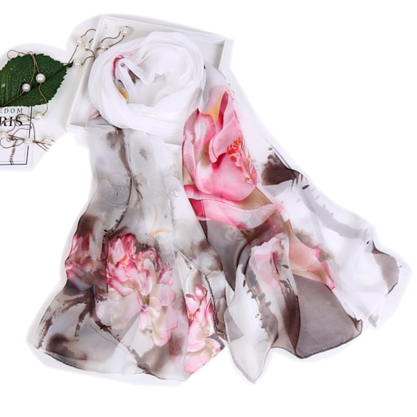 Tørklæder til kvinder Letvægts Fashion Tørklæder Print Blomstermønster Tørklæde Sjal Wraps, W25
