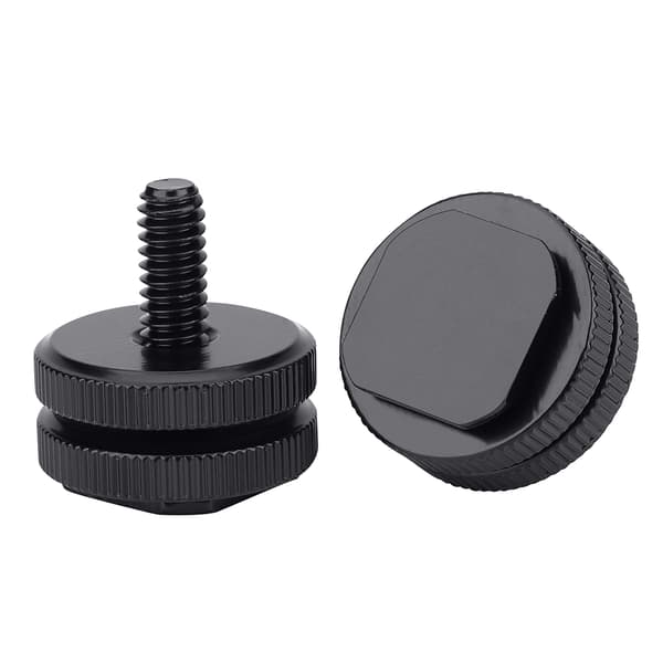 Slitesterk metall 1/4 tomme doble muttere stativmonteringsskrue blitskamera blitsskoadapter