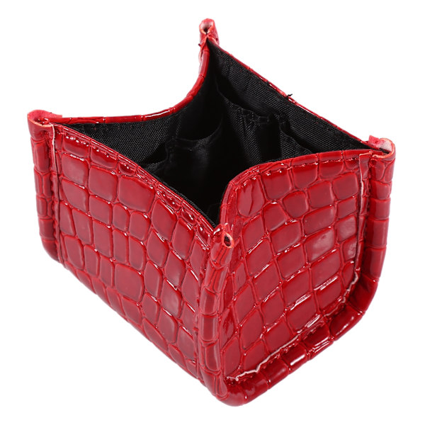 1 stk. Kosmetik Makeup Penselholder Taske Etui PU Læder Opbevaringsarrangør Make Up Værktøj Rød