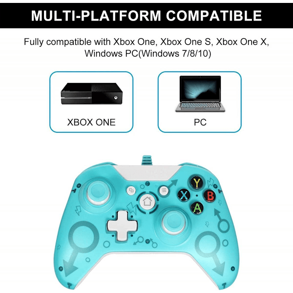 Langaton ohjain, USB-ohjain, Xbox One, Xbox One S, Xbox One X, Xbox One -ohjain Langaton sininen