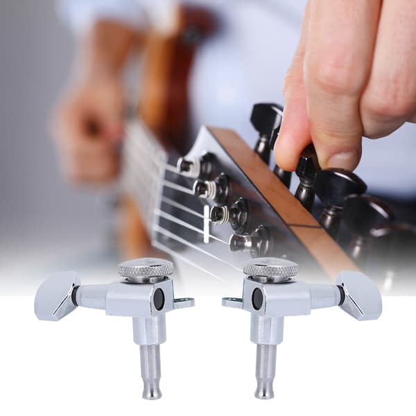 Guitar Tuning Key Pegs String Tuned Machine Head Full Sealed Locking Tuner (Sølv)