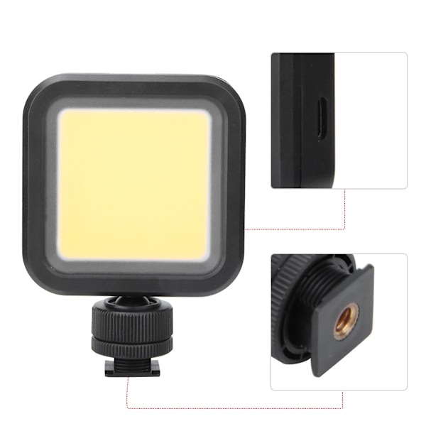 VL100 Bärbar Mini Dimbar LED-videoljus 5500K CRI95 Typ-C Laddning Blixtsko Förlängning