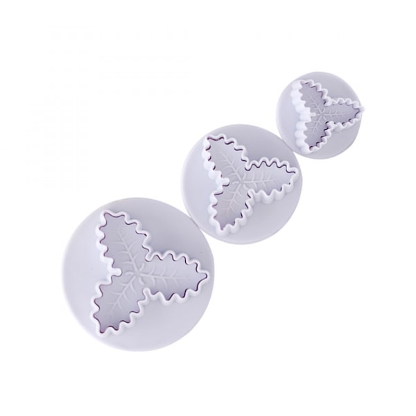 Tangker 6 stk./ Cookie Cutter Buscuit Plunger Stamp Cutter Holly Leaf Pastry Cake Fondant Sugar Craft Dekorering Bageværktøj