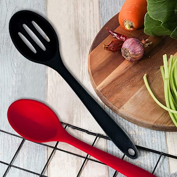 Silikone Non-Stick Røre- og Spiseske Sæt, 2-delt, Bpa-fri, Høj Varmebestandig, Bruges Til Omrøring og Servering