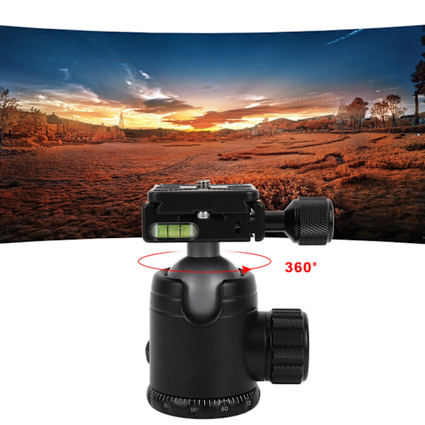 360 horisontell rotationspanorama kamera stativ kulled 36mm kula 60mm snabbkopplingsplatta(B)