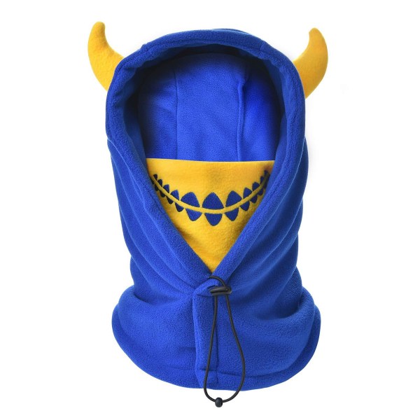 Børne- og teenagecykelmaske til vinter, varm balaclava-hue, pullover-hue, sne- og vindhue Blue Monster