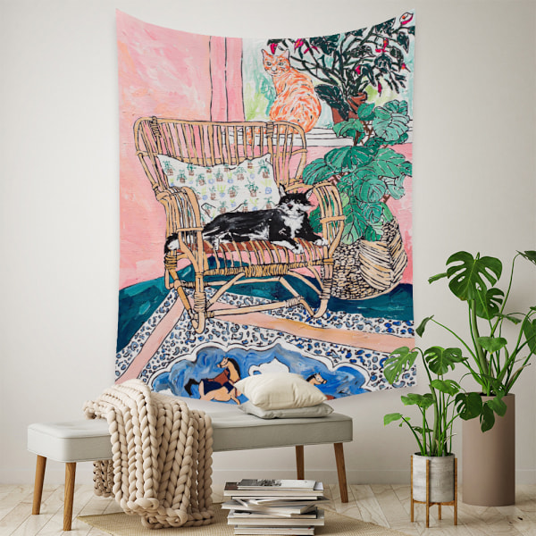Wekity Botanisk Boho Hjem Gobelin Æstetisk Kunst Hjem Baggrund Stof Ornament Gave Mandala Gobelin Ornament (ZJ825-53, 29 X 38 Tommer)
