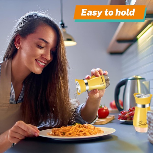 Gult Salt- og Peppersett med Holder, 4 oz Søt Kjøkkendekor og Tilbehør Landlig Gadgets Bord Husvarmingsgave Yellow