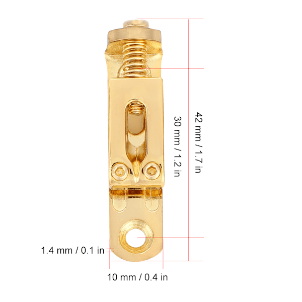 3 stk enkel strengbro 3 cm med skruenøkkel for gitarinstrumenttilbehør (gull)