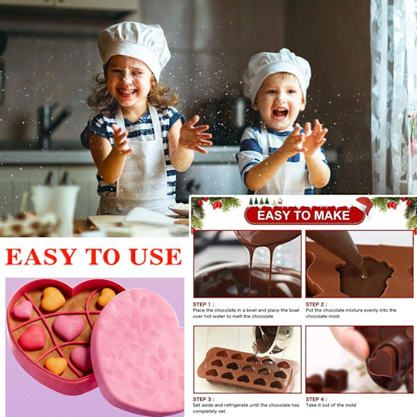 2 stk. Silikon Chokoladeforme, Kvadratisk Silikonform, Non-Stick Chokoladebarform, Genanvendelig Slik Protein Silic