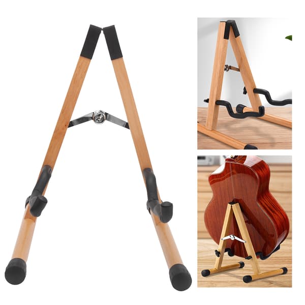 Solid gitarrställ Bok Folk Klassisk Rack Vertikal Fällbar Golv för Hem BasSolid Bok Gitarrställ