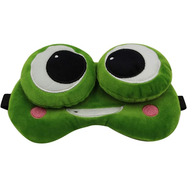 Rolig Groda Sömnmask Mjuk Plysch Justerbar Blindfold Ögonmask Skydd med Återanvändbar för Män Kvinnor Barn Grön