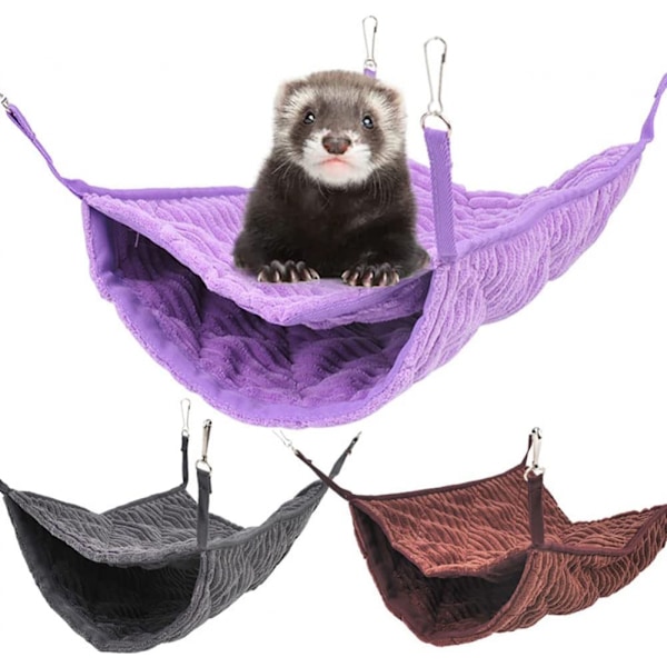 Lintupesän riippuva hammock-vuode lelu lemmikkieläimelle, papukaija rakastava lintu hamsteri ja muut pienet lemmikkieläimet tarvikkeet plushi hammock (ruskea)