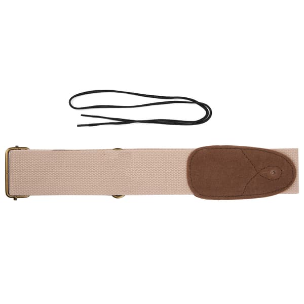 Gitarrrem i bomullsflanell, justerbar, retro-stil, bred axelrem, khaki