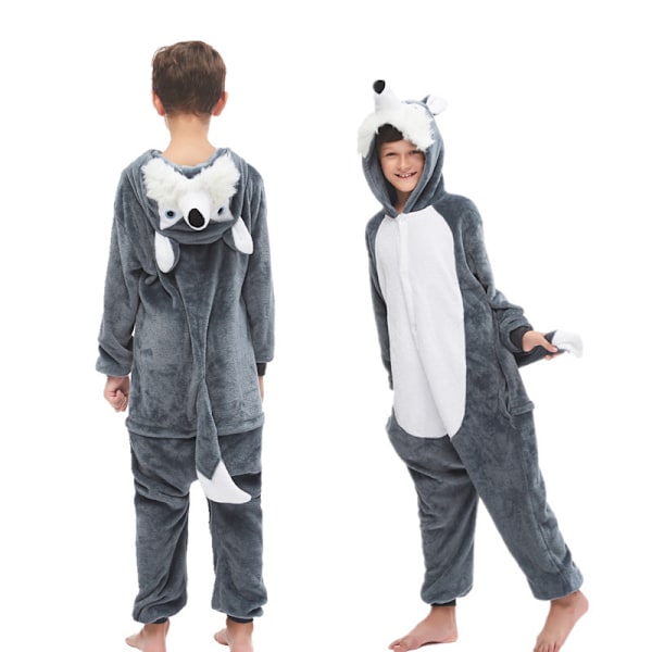 Fleece-lastuinen lasten tiikerin onesie-pyjama jouluun ja halloweeniin, eläinten cosplay-pyjamaasu, Edge Wolf 120 cm