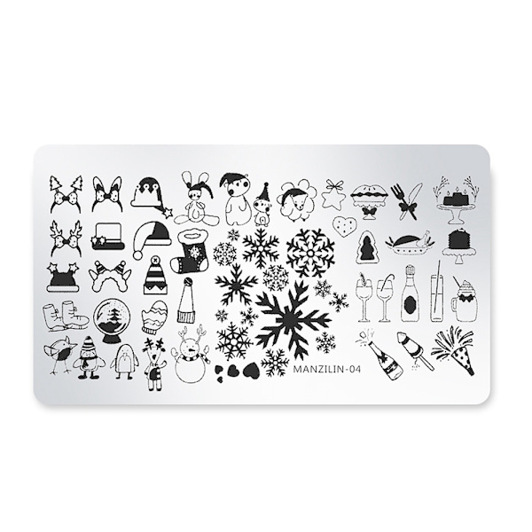 Manicure trykbilledskabel skabelon jul DIY neglekunst stempelplade stempler 04#
