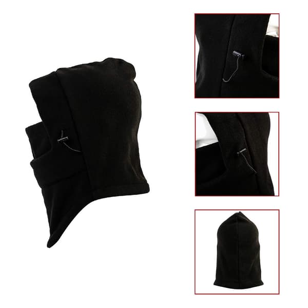 Barns skidmask - Vindtät och varm vintermössa med ullfoder, justerbar för både pojkar och flickor black
