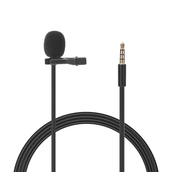 Mini bærbar reversmikrofon 1,5 meter kablet clip-on lavaliermikrofon til telefon