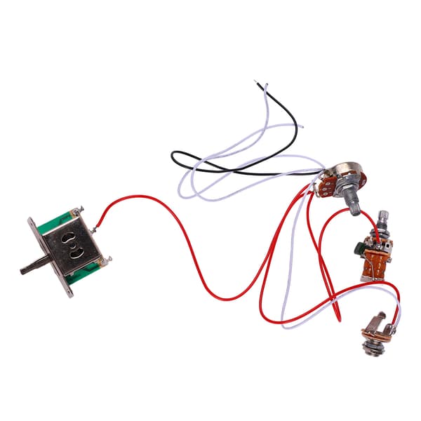 Elgitarr Kopplingsschema Kit 3 Växelspaksbrytare B500K Potentiometer och 6,35 mm Jack Förtrådad Set