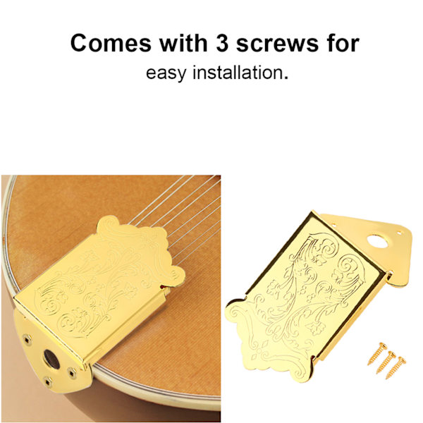 Mandolin Gitarr Stränghållare med Skruv Instrument Ersättningstillbehör (Guld)