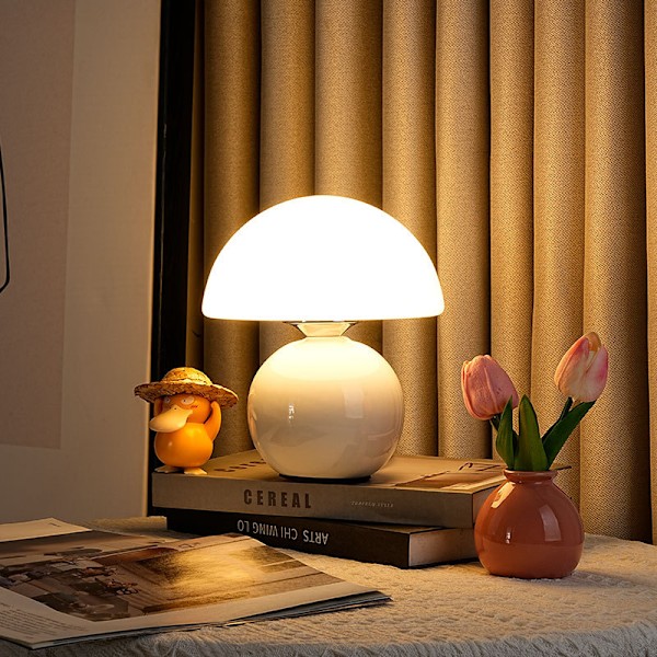 Sopplampe Liten Lampe, Bord Nattbordslampe for Soverom, Søt Mini Moderne Lampe Dimbar, Unik Estetisk Hjemmeinnredning for