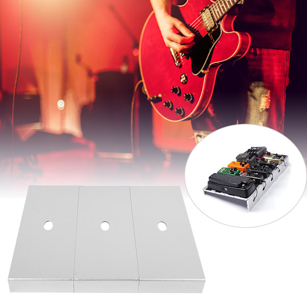 3 stk. Gitarpedalbrett Luftfartsaluminium Effektplate Musikk Instrument Tilbehør Sølv