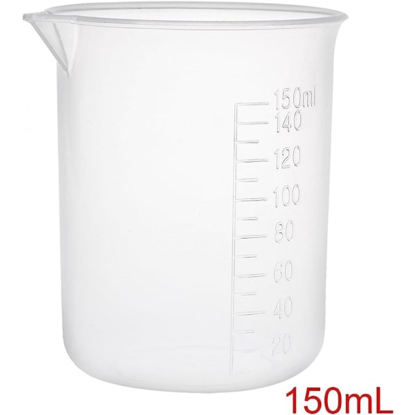 6-delad mätkopp, köksdedikerad mätkopp, laboratorie Pp graderad bägare 150 ml
