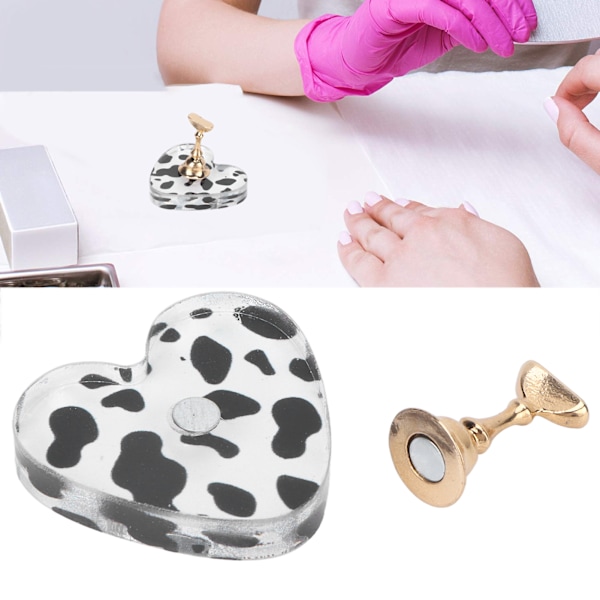 Spikerdisplaystativ Akryl Ku Tekstur Magnetisk DIY Spikertippholder for Salon Hjem ManikyrpraksisGolden
