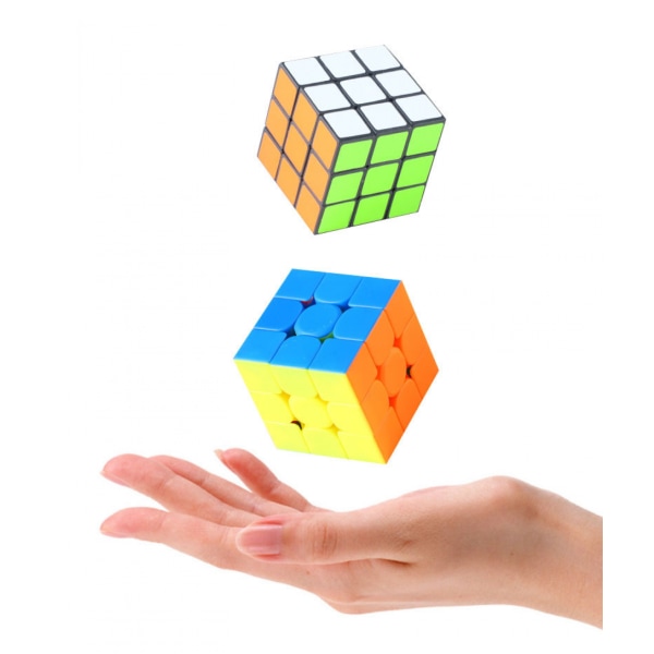 Speed Cube Set, 2x2 3x3 4x4 5x5 Klistremerkeløs Speed Cube Bundle - Bright Magic Cube Pack, Smooth Cube Puzzle med Gavepakning Spill Leker