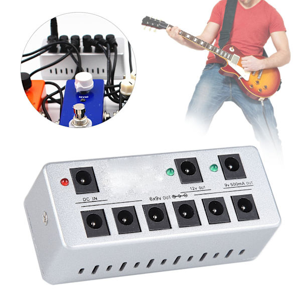 Effekt strømforsyning 8 isolerte utganger Multifunksjonell pedalbrett kabler 100‑240V