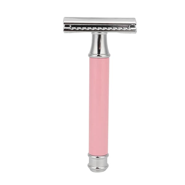 Traditionel dobbeltbladet sikkerhedsskraber til mænd - Pink