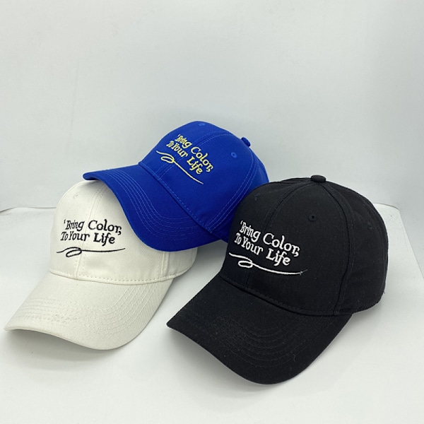 Dotpet Hat Niche Simple broderet bogstav buet skygge baseball cap (blå)