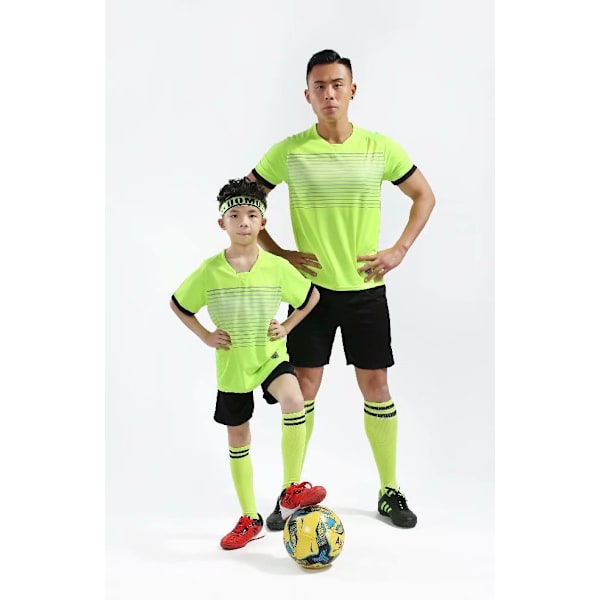Premium Boys Fotballklær Sports Team Treningsklær | Genser og Shorts | Gutter og Jenter Ungdom. Grønn—XS