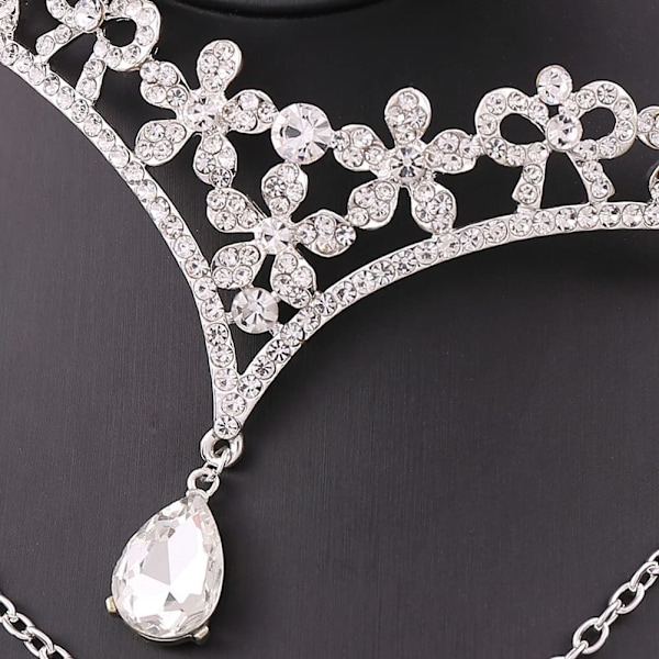 Bryllup brude kvinder krystal blomst dekoration krone pandebånd tiara hovedbeklædning, fashionable og ædel stil.