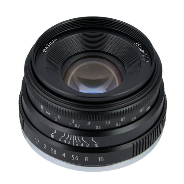 35mm F1.7 Manuell fokus Prime Fixed Mirrorless-kamerobjektiv (för Cannon EF-M Mount Black)