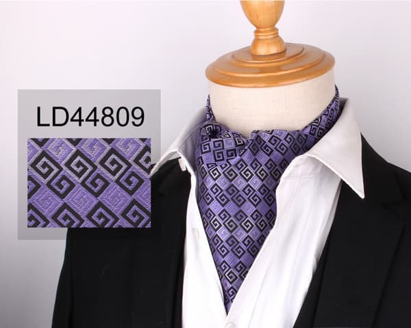 Herre Ascot Slips, Paisley Jacquard Silkevevd Blomster Slips, LD44809