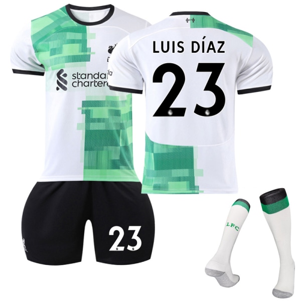 Liverpoolin 23/24 kauden vieraspelipaitasetti sukkineen 23 Dias #16