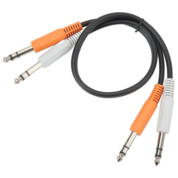 Stereo lydkabel 45 cm 6,35 mm til 6,35 mm han til han lydadapterkabel til mikrofon