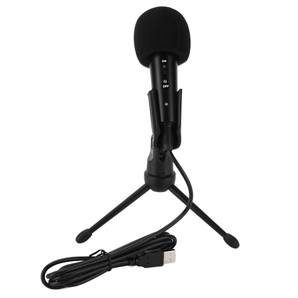 Kondensatormikrofon Kit med stativstativ USB-kontakt Inspelning Liten mikrofon med kabelutrustning
