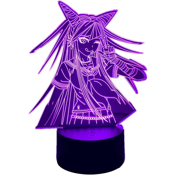 Anime LED-lampe Farverig Akryl Illusion Natlys Ibuki Mioda 3D Lampe 16 Farve Fjernbetjening Touch Switch Barn Smuk Julefødselsdagsgave