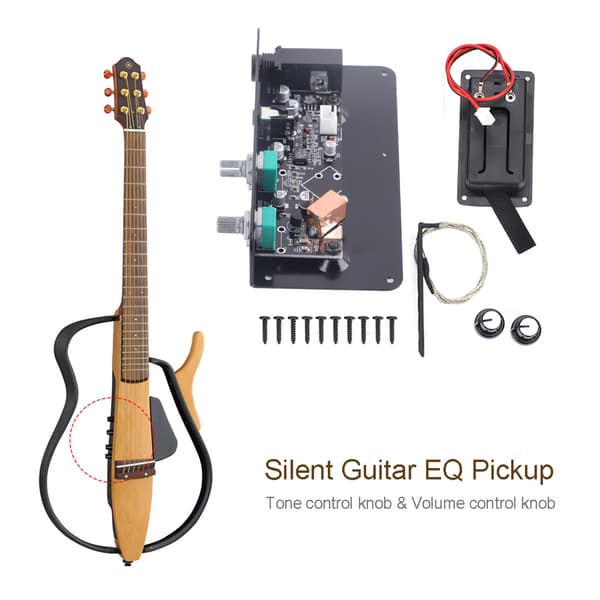 SG‑20 Silent Guitar EQ Equalizer Pickup med Tone Volume Control Knob Luthier DIY Dele