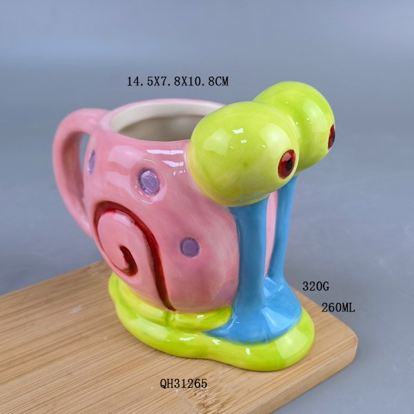 Liten snigel Silver Buffalo SpongeBob SquarePants 3D skulpterad keramisk mugg, mugg, barnvattenkopp, julklapp 400 ml (13 oz)