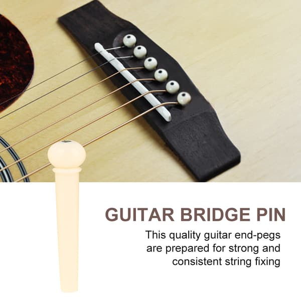 60 st/set Folk Gitarr Delar Sträng Stall Plast Spikar Stift Reparationstillbehör (Vit)